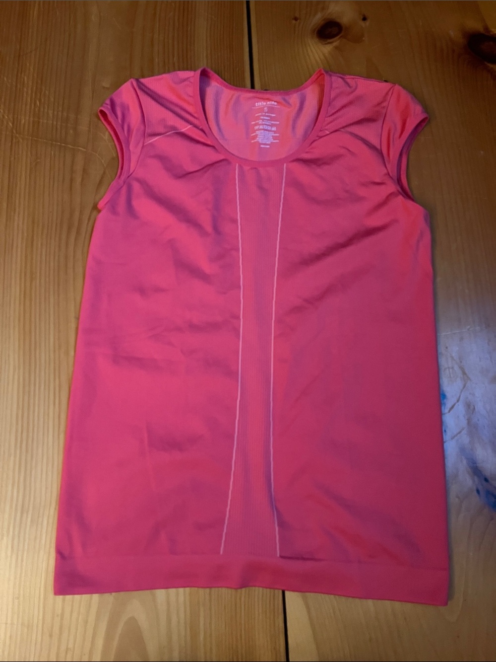 TITLE NINE S Pink Scoop Neck Close Crop Short Sleeve Fitted Shirt Top